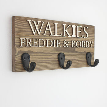 Personalised Walkie's And Names Dog Lead Holder, 9 of 12