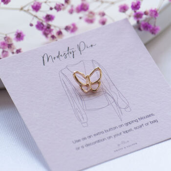 Butterfly Gold Or Silver Colour Modesty Pin, 4 of 10