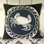 Cancer Hand Embroidered Zodiac Cushion, thumbnail 3 of 3
