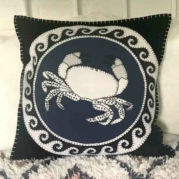 Cancer Hand Embroidered Zodiac Cushion, 3 of 3