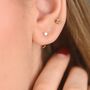 Gold Star Sleeper Pull Through Hoop Earrings, thumbnail 3 of 7