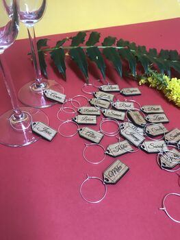 Personalised Five Christmas Name Tag Wine Glass Charms, 11 of 11