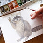 Cute Raccoon Thinking Of You Give Back Card, thumbnail 3 of 4