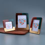 G Decor Lucca Handcrafted Photo Frame, Vintage Green, Rich Brown And Aged Brass Inlay Picture Display Regular Price£22.99, thumbnail 1 of 2