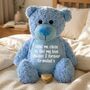 Personalised Memorial Ashes Keepsake Memory Teddy Bear Blue, thumbnail 1 of 8