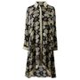 'Coco' Buttoned Black And Gold Fan Print Shirt Dress, thumbnail 5 of 5