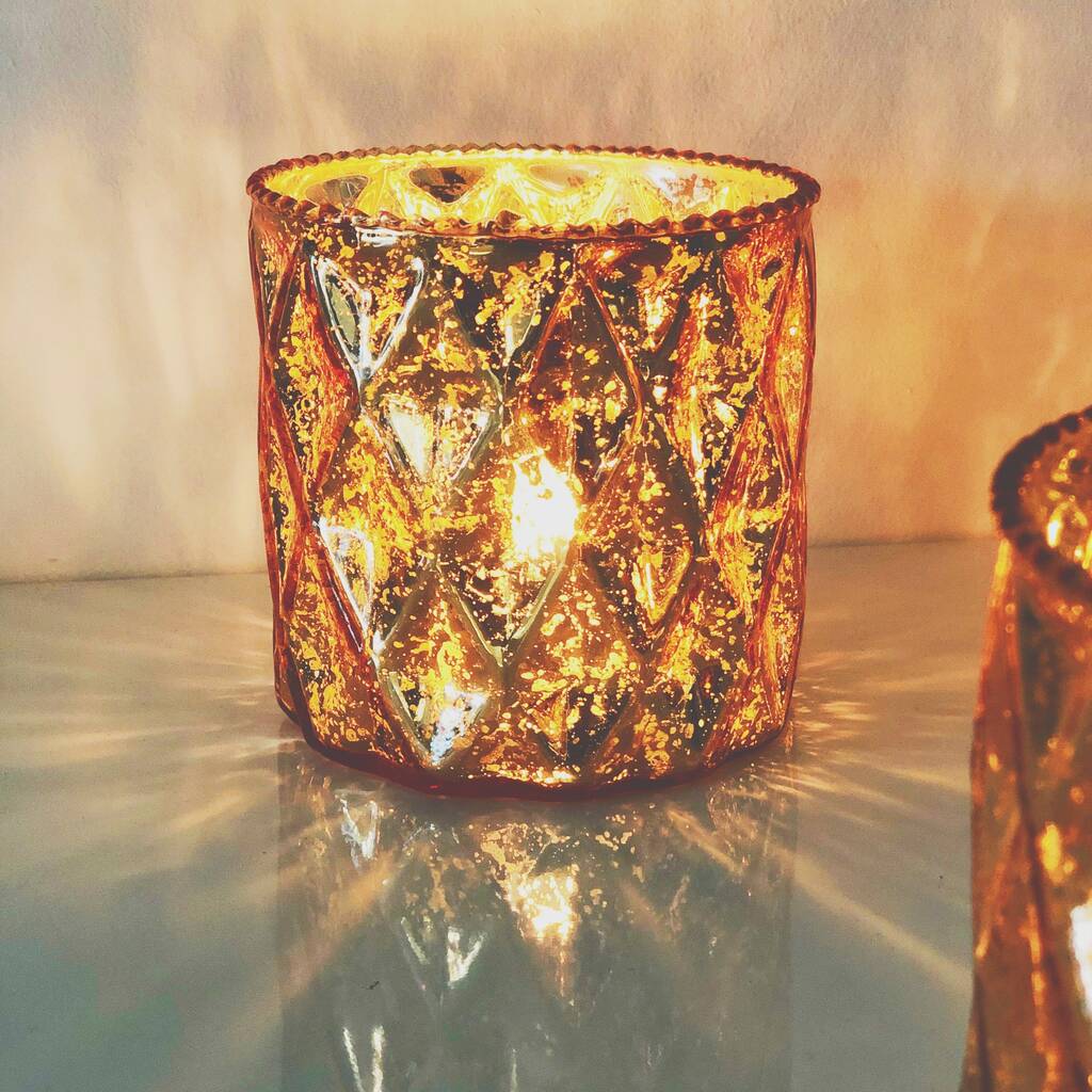 Gold Diamond Candle Holder Lantern By The Luxe Co