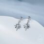 Sterling Silver Delicate Starburst Dangle Stud Earrings, thumbnail 1 of 12