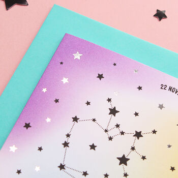 Sagittarius Star Sign Constellation Birthday Card, 3 of 7