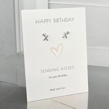 Birthday Kisses Sterling Silver Stud Earrings, 6 of 8