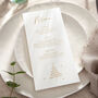 Tree Doodle Foiled Christmas Dinner Menu Card Set, thumbnail 1 of 2