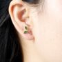 Sterling Silver Leaf Stud Earrings, thumbnail 2 of 7
