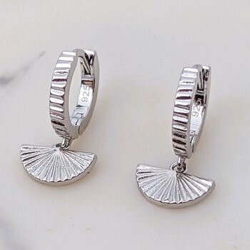 The Fan Charm Earrings Sterling Silver, 4 of 5
