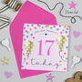 Balloon Brights 17th Birthday Card Pink, thumbnail 1 of 2