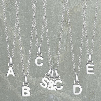Mini Sterling Silver Initial Necklace, 7 of 8