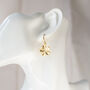 Gold Plated Flower Dangle Earrings, thumbnail 9 of 10