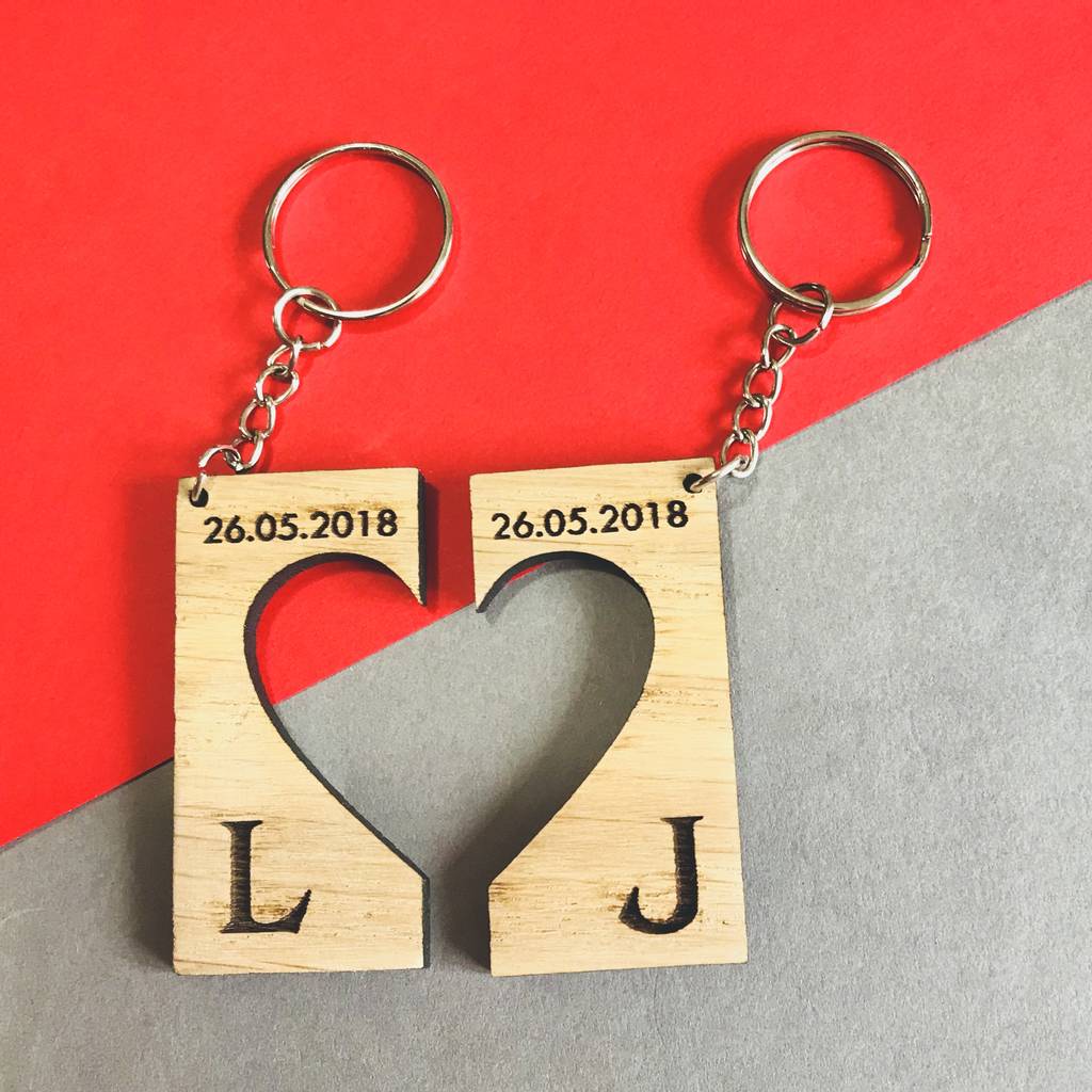 Image of One For You One For Me Heart Shape Keyrings