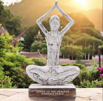 Yoga Lover Gift Wooden Statue, 2 of 8