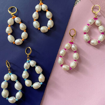 Handmade Colour Pop Pearl Earrings, 3 of 5