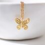 Gold Plated Butterfly Necklace, thumbnail 1 of 7