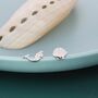 Mismatched Mermaid And Seashell Stud Earrings In Sterling Silver, thumbnail 1 of 12