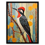 The Watchful Woodpecker Bird In Nature Wall Art Print, thumbnail 5 of 6