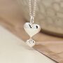 Sterling Silver Double Heart Necklace, thumbnail 1 of 3