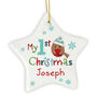 Personalised 'My 1st Christmas' Ceramic Star Decoration, thumbnail 2 of 2