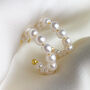 Sterling Silver Pearl Huggie Hoop Earrings, thumbnail 7 of 9