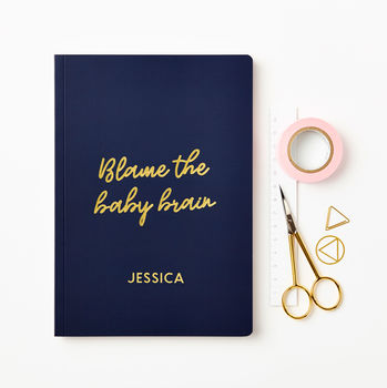 Personalised Baby Brain Foiled Notebook, 3 of 9