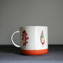 Ceramic Mug Orange Leaf Design, thumbnail 1 of 4