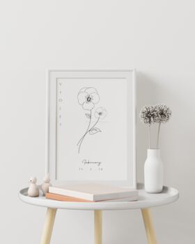 Personalised Birth Flower Print, 9 of 12