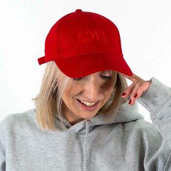 Embroidered Love Slogan Cap, 4 of 4