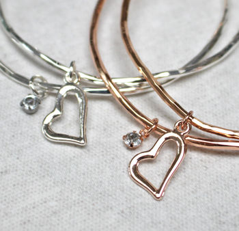 Heart Charm Stacking Bangles, 4 of 5