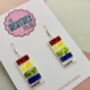 Paint Swatch Glitter Resin Earrings / Artist Statement Jewellery Colourful Palette Gift / Gift For Art Teachers Creative Classroom Jewellery, thumbnail 2 of 6