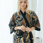 Navy Batik Kimono Robe, thumbnail 1 of 8