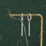 Sterling Silver Long Bars Huggie Hoop Earrings, thumbnail 5 of 12
