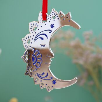 Bohemian Moon Hanging Christmas Decoration, 2 of 6