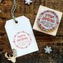 Personalised Merry Christmas Star Wreath Rubber Stamp, thumbnail 1 of 2