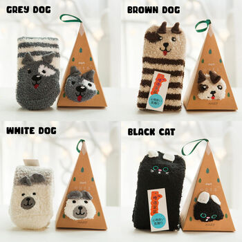 Cute Fluffy Animal Socks Gift Box, 4 of 10