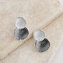 Matte Silver And Grey Double Disc Stud Earrings, thumbnail 1 of 3