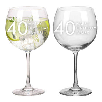 Personalised Milestone Birthday Gin Glasses For Him, 3 of 4