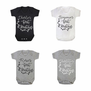 Personalised First Christmas Lights Babygrow, 3 of 5