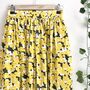Yellow Floral Printed Cotton Midi Skirt, thumbnail 4 of 7