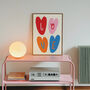 Love Hearts Print, Hearts Wall Art, thumbnail 4 of 9