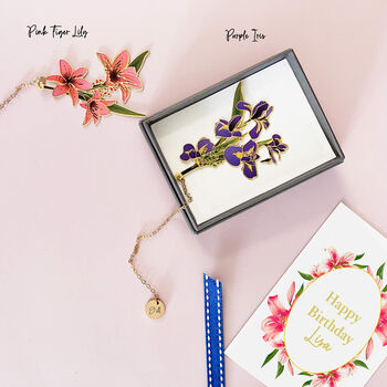 Pink Lily Flower Enamel Bookmark, 2 of 7
