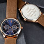 Personalised Men's Rose Gold Tone Watch Brown Strap, thumbnail 4 of 5