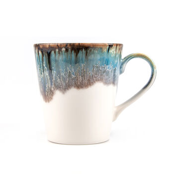 Blue V Shaped Handmade Porcelain Mug, 6 of 9