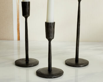 Margo Iron Black Candle Holder Set, 3 of 4