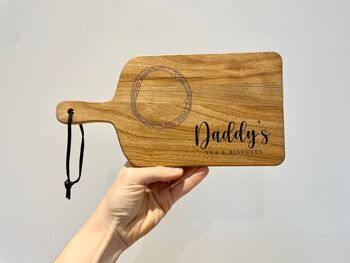Mini Personalised Engraved Tea And Biscuits Board, 3 of 4